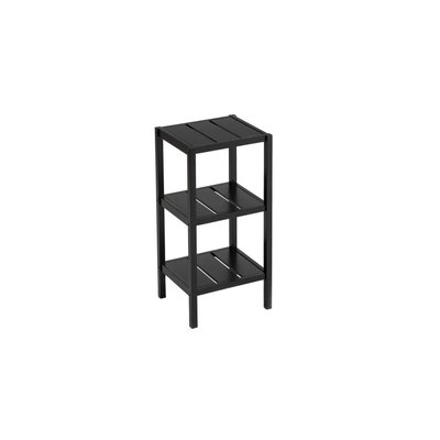 Étagère Salle de Bain Bois Noir MDF 3 Plateaux WADIGA