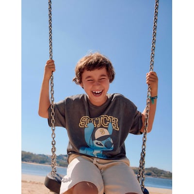 T-shirt en coton avec imprimé Stitch ZIPPY