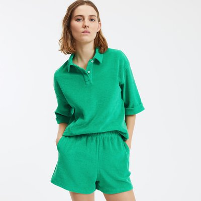 T-shirt col polo ample en éponge, manches courtes LA REDOUTE COLLECTIONS