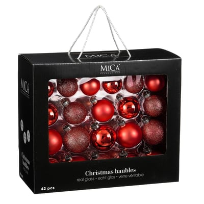 Lot de 42 boules de Noël en verre ZUGGA MICA DECORATIONS