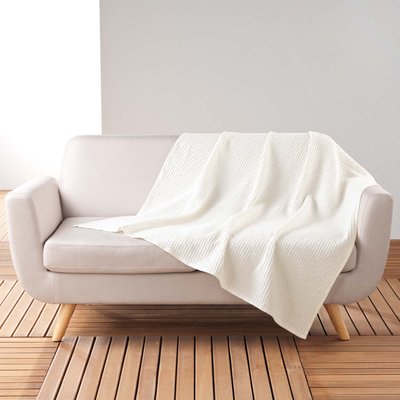 Plaid coton Collection Gaufrettes nid d'abeille DOUCEUR D'INTÉRIEUR