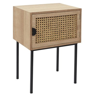 Table de chevet en bois et cannage DECORATIE