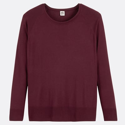 Pull col rond en maille fine, manches longues LA REDOUTE COLLECTIONS