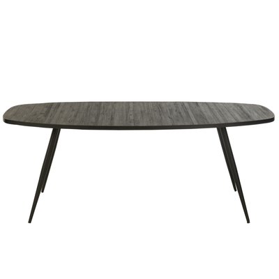 Table à manger ovale en teck recyclé brossé et en métal 6 places L200 - DILI HELLIN, DEPUIS 1862