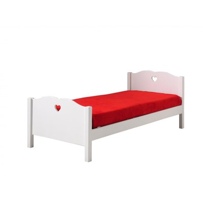 AMORI Lit simple laque + Sommier à lattes VIPACK