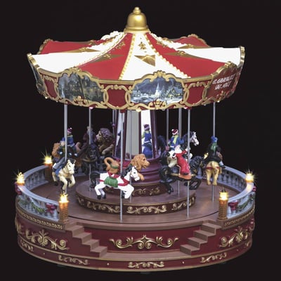 Village lumineux grand carrousel musical à mouvement 52 LED ATMOSPHERA