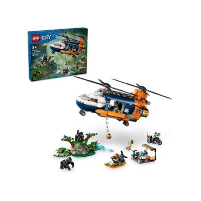 City L'hélicoptère de l'explorateur de la jungle au camp de base LEGO