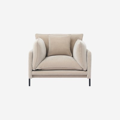Fauteuil déhoussable en tissu garni de plumes FEATH ll HABITAT