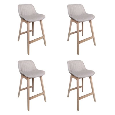 Lot 4 chaises d'ilot chêne et tissu MELLOW MOB IN