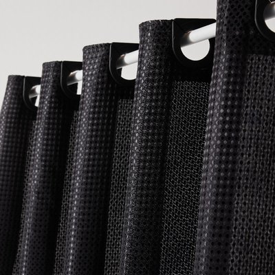 Rideau de douche tissu gaufré à crochets uni BATHROOM UTILITY