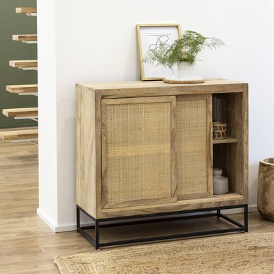 Petit buffet en bois de manguier et cannage  RIM MADE IN MEUBLES 
