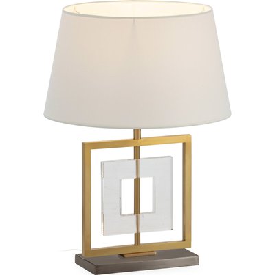 Lampe de table design laiton nickel vieilli et acrylique élégante RECOLLECTION
