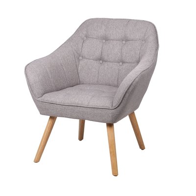 Fauteuil Oly en tissu avec Pieds en bois TOILINUX