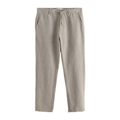 Pantalon chino en sergé de coton et lin NEXT