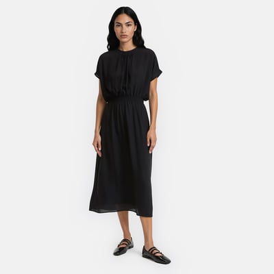 Платье длинное расклешенное, пояс на резинке со сборками LA REDOUTE COLLECTIONS