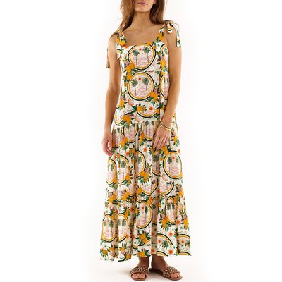 Robe bretelles à nouer longue à motifs BENJAMIN WILD
