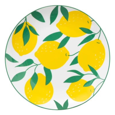 Lot de 6 assiettes à dessert en porcelaine CITRON SECRET DE GOURMET