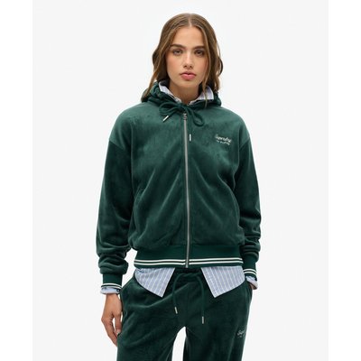 Sweat à capuche zippé en velours Country Club SUPERDRY