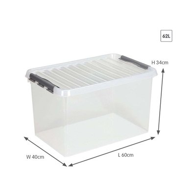 Boîte de rangement en plastique Q-line 62 litres JARDINDECO