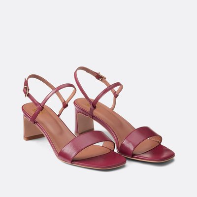 Sandalen van glad leer met hak, Signature CANDICE LA REDOUTE COLLECTIONS