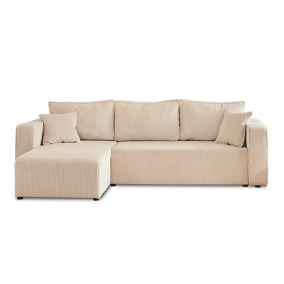 Canapé d'Angle Convertible en Velours côtelé 4 places - TOPAZE LISA DESIGN