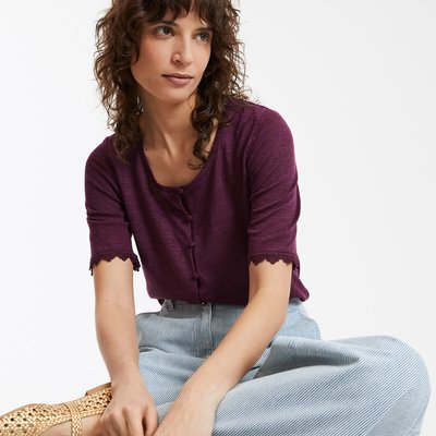 Linen Short Sleeve T-Shirt LA REDOUTE COLLECTIONS