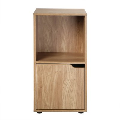 Table de chevet 2 cases décor bois 1 porte - Modu CALICOSY