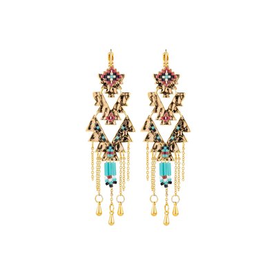 Boucles d'oreilles pendantes avec perles NUNES HIPANEMA