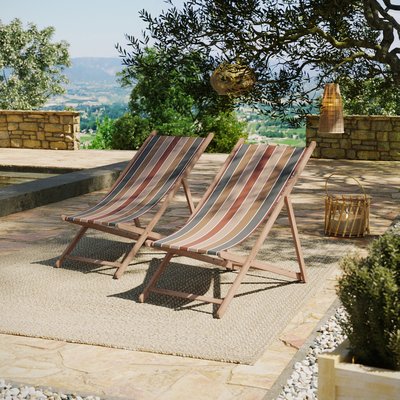 Lot de 2 chiliennes 100% acrylique - bois - JERSEY AVRIL PARIS