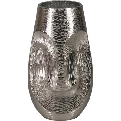 Vase décoratif visage en aluminium finition argentée brillante RECOLLECTION