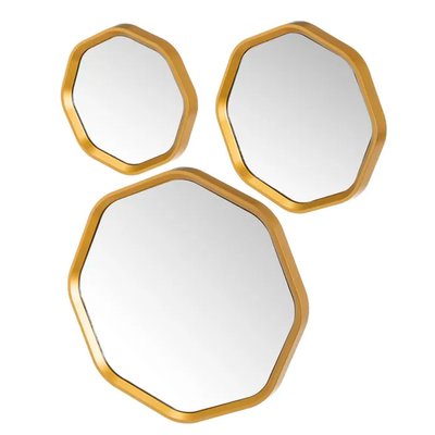 Set de 3 miroirs dorés 30x2x30cm WADIGA