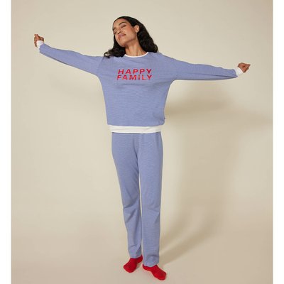 Pyjama mit langen Ärmeln, Baumwolle PETIT BATEAU