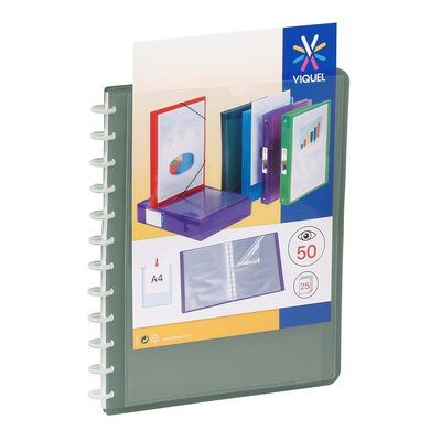 Porte-vues reliure 50 vues avec pochettes amovibles GEODE format A4 VIQUEL