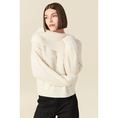 Pull ajouré manches longues bardot BONOBO
