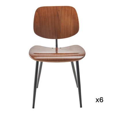 Lot de 6 Chaises finition noyer - Olympia SIGNATURE