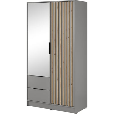 Armoire 2 portes avec miroir et lattes KARETTE RECOLLECTION