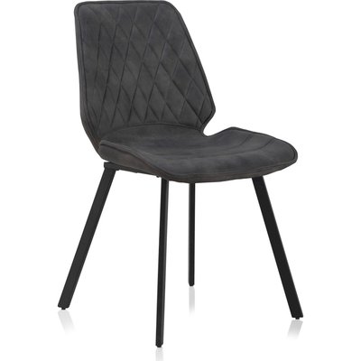 x2 Chaises grise tapissée pieds métal  style contemporain RECOLLECTION
