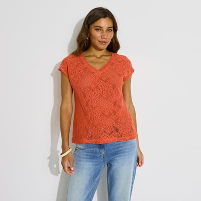 T-shirt uni en crochet GRAIN DE MALICE