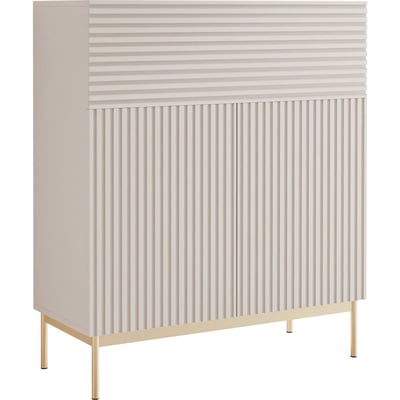 Commode haute rainurée LINEARIS avec éclairage LED RECOLLECTION