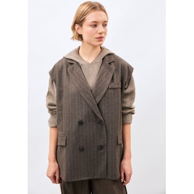 Veste tailleur en flanelle rayée sans manches HUMILITY
