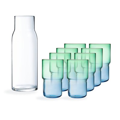 Ensemble carafe et 8 verres à eau 32 cl bleus LUMINARC