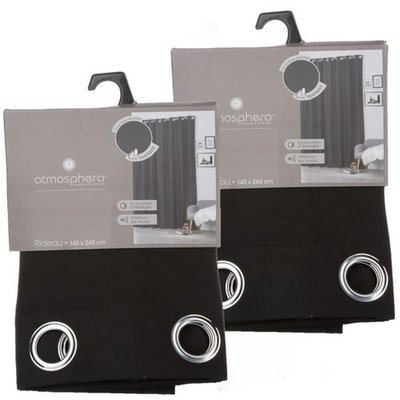 Lot de 2 Rideaux isolants en Polyester TOILINUX