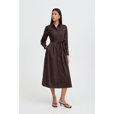 Robe chemise,  manches longues, coupe midi B.YOUNG