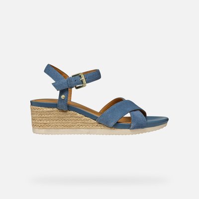 Sandales compensées Ischia Corda, cuir GEOX