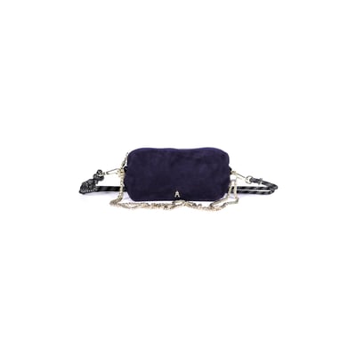 Sac pochette en cuir d'agneau suédé, NUAGE CRAIE STUDIO