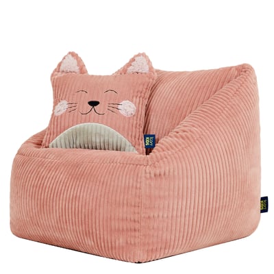 Pouf fauteuil enfant avec coussin animal en velours côtelé Oeko-Tex® - NATALIA ICON
