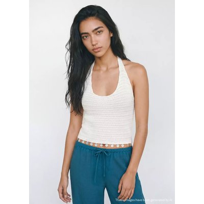 Top halter avec détail de perles MANGO TEEN