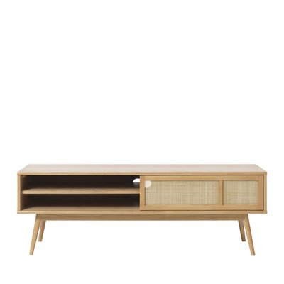 Meuble tv 2 portes en bois et cannage L150cm - KIYO DRAWER