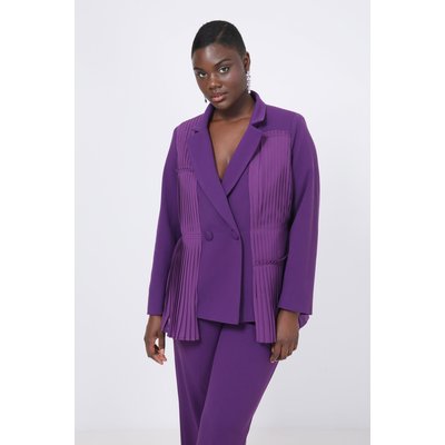 Veste tailleur unie avec plastron plissé JEAN-MARC PHILIPPE