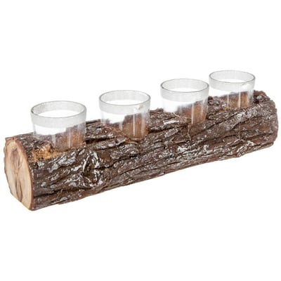 Photophore Rondin de Bois FEERIC LIGHTS & CHRISTMAS